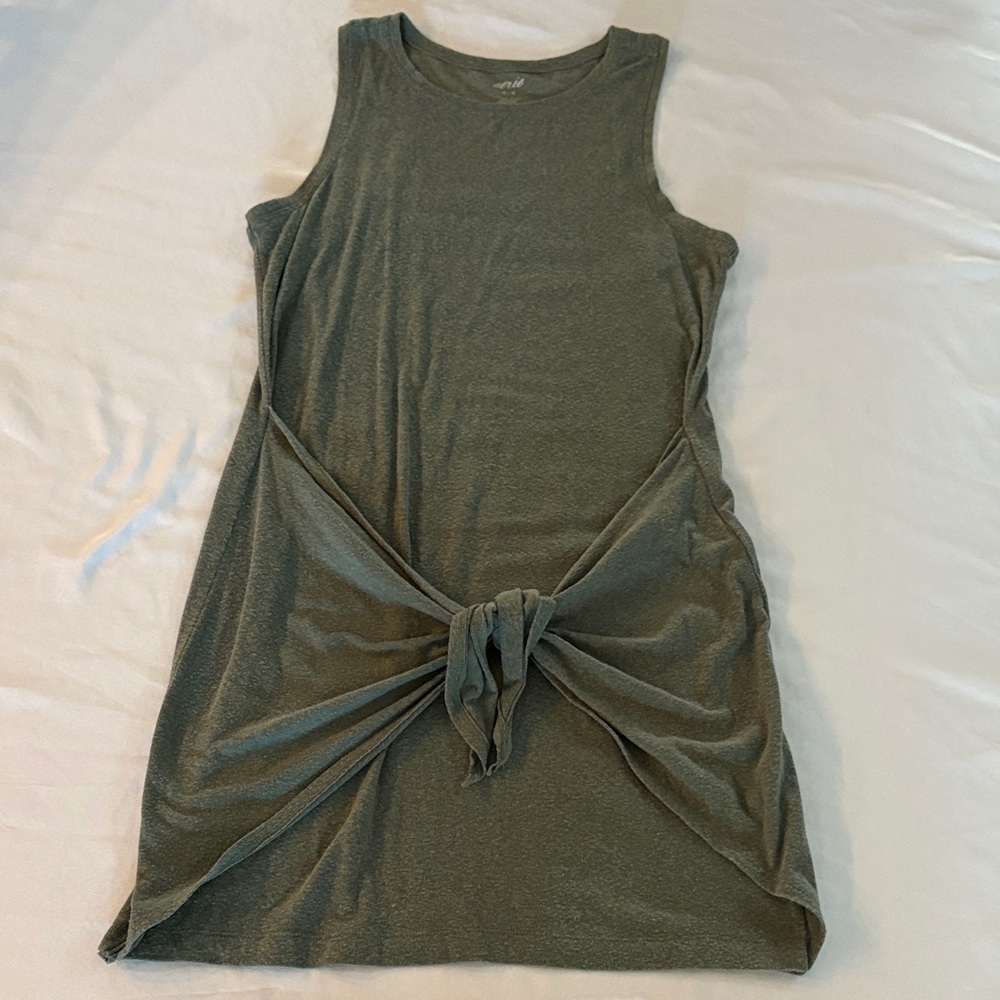 Aerie Olive Green Tie Front Dress